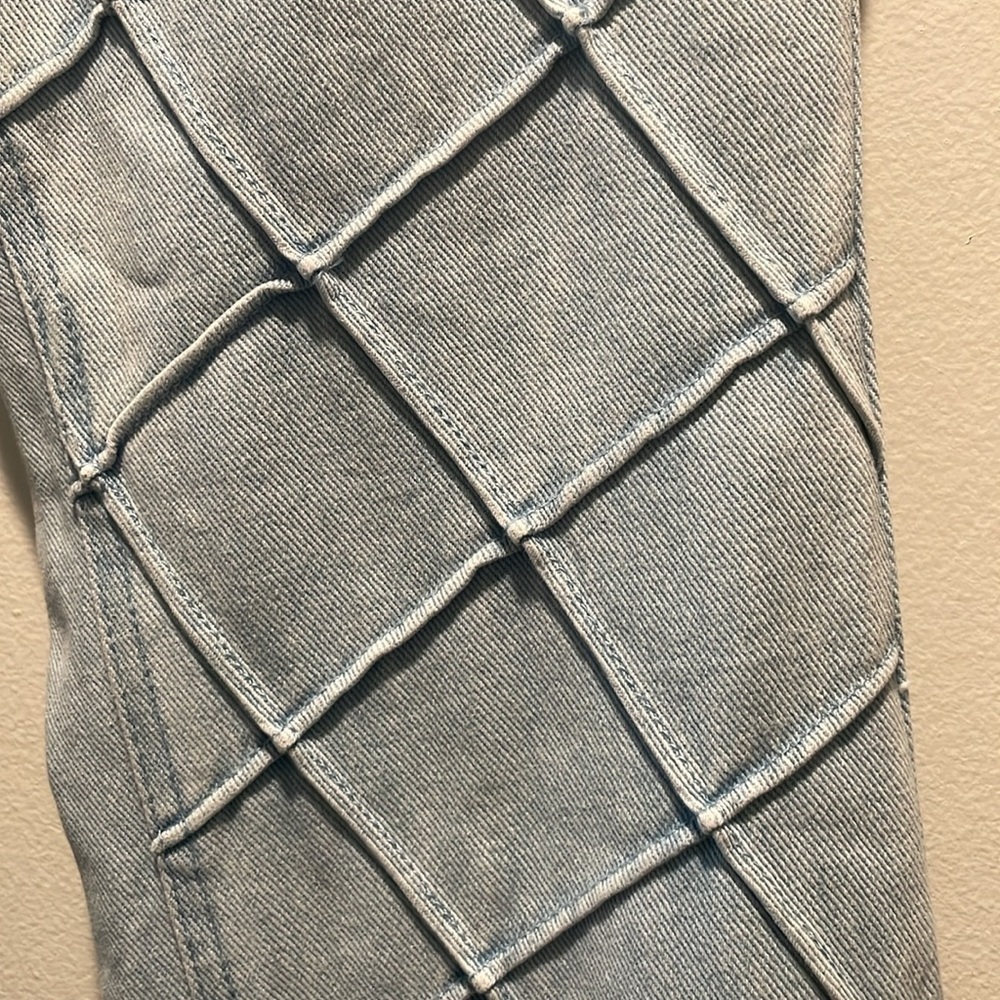 PacSun High Rise Geometrical Stitching Front Button Fly Flare Jeans NWT - Picture 10 of 12